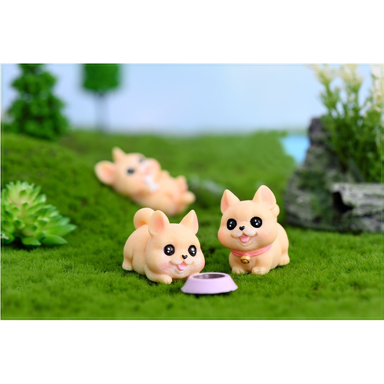 Mô hình chó bull dễ thương cho các bạn dựng tiểu cảnh, terrarium, DIY