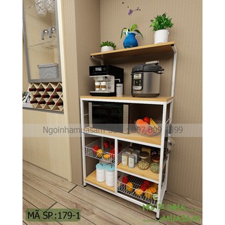 Kệ lò vi sóng, lò nướng  Khung sắt, Gỗ MDF  YL179-1 - 80x20x139 cm