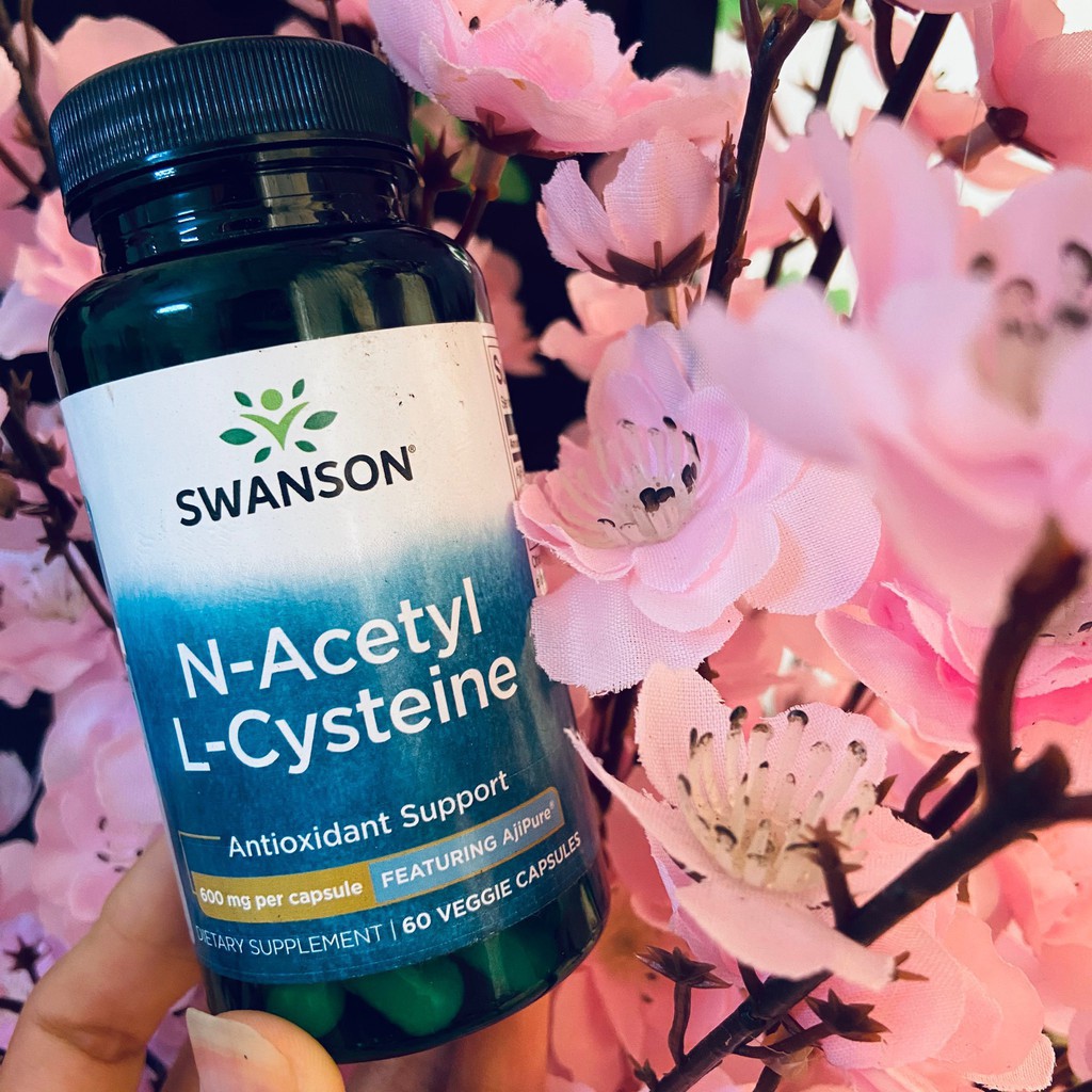 Vitamin| Bổ Gan Bổ Não Chống lão hóa làm đẹp da [600mg] 60 Viên | SWANSON N-ACETYL L-CYSTEINE - Chính Hãng