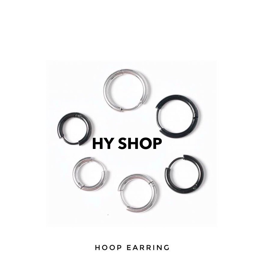 bông tai titan tròn basic không dị ứng nam nữ | BigBuy360 - bigbuy360.vn