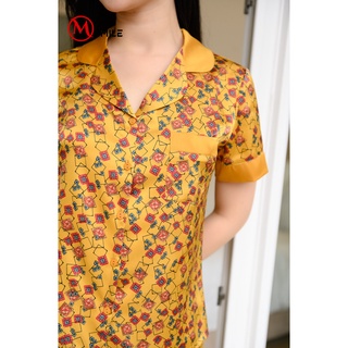 Bộ mặc nhà Pijama Lụa quần dài MSmile BD078