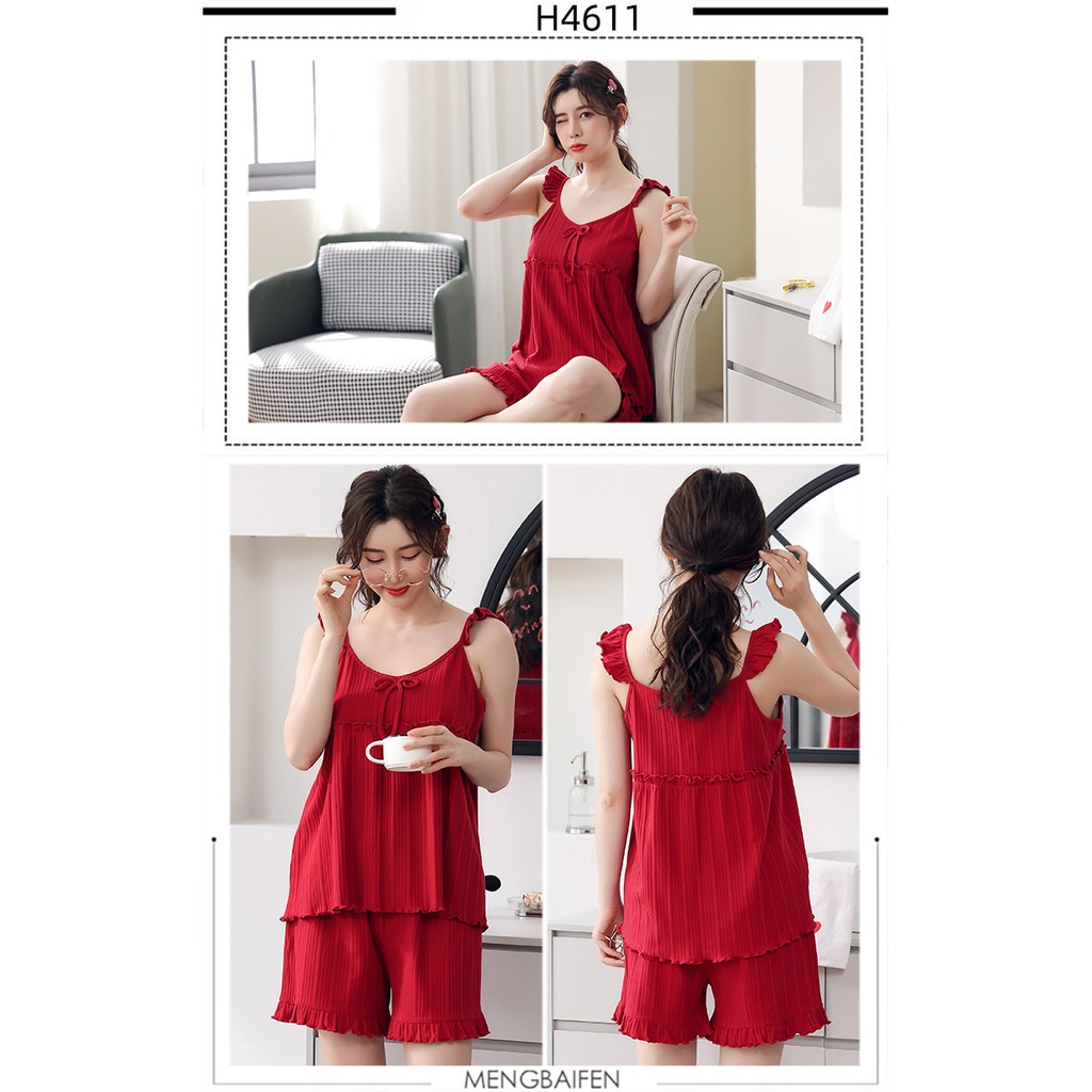 H4605 - Bộ mặc nhà hai dây nữ hàng nhập