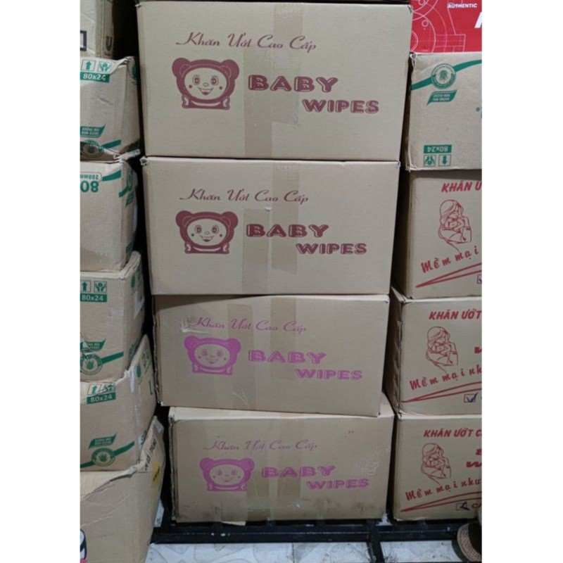 khăn ướt baby wipes nắp hình gấu 125g