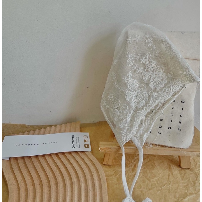 Nón ren em bé handmade - ren mềm xinh xắn