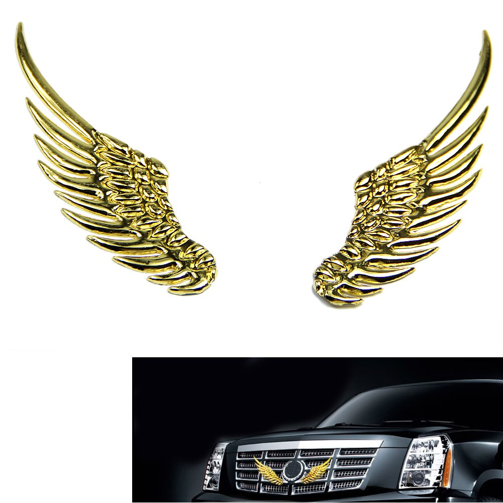 [Mã LIFEAUMAY giảm 10% tối đa 30k đơn 150k] Decal đôi cánh thiên thần 3D trang trí logo xe ôtô, xe hơi