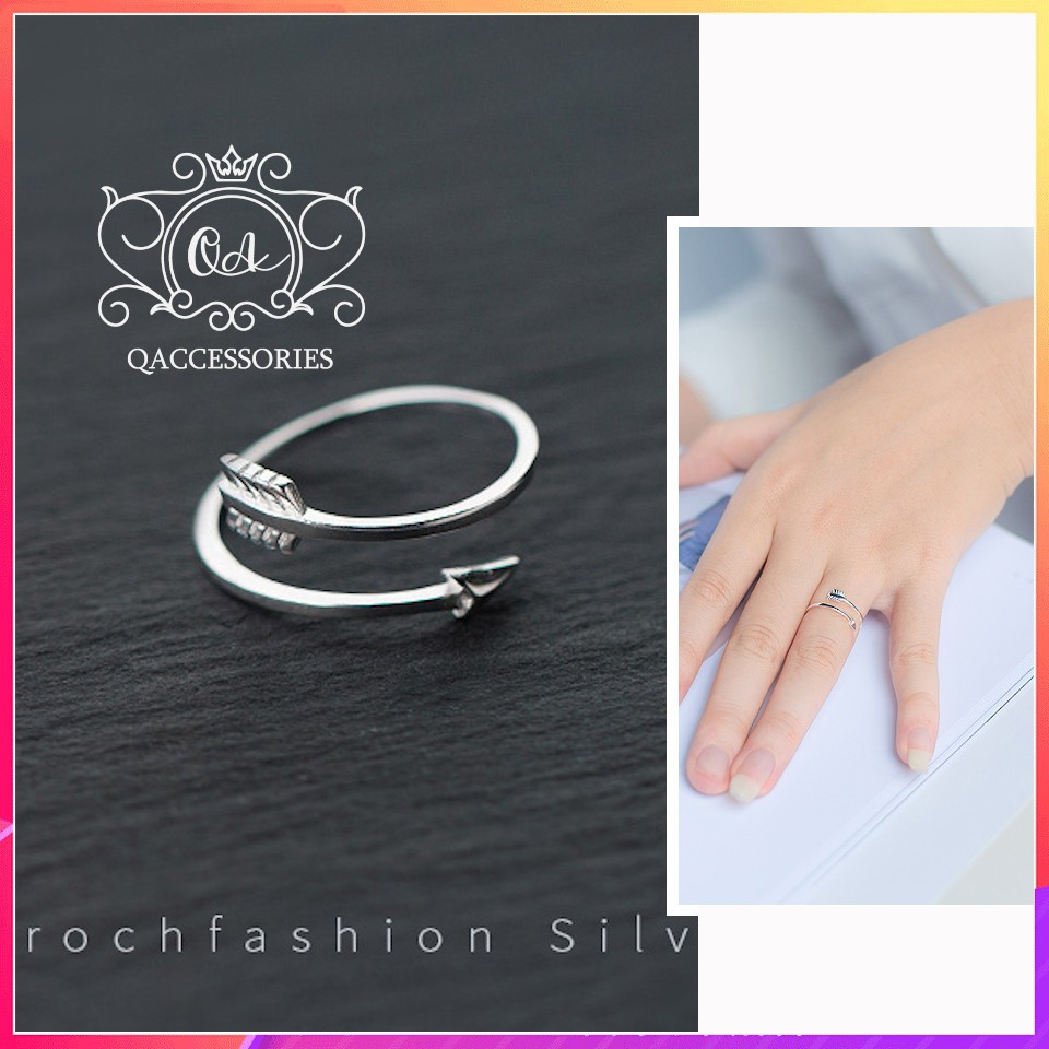 Nhẫn bạc mũi tên tình yêu nhẫn bạc nữ lông vũ S925 ARROW Silver Ring SO00 - KÈM ẢNH THẬT