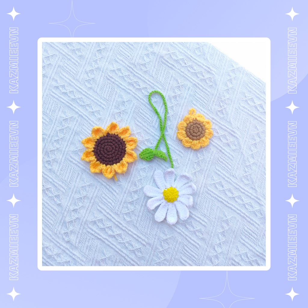 Dây treo túi hình hoa cúc daisy handmade