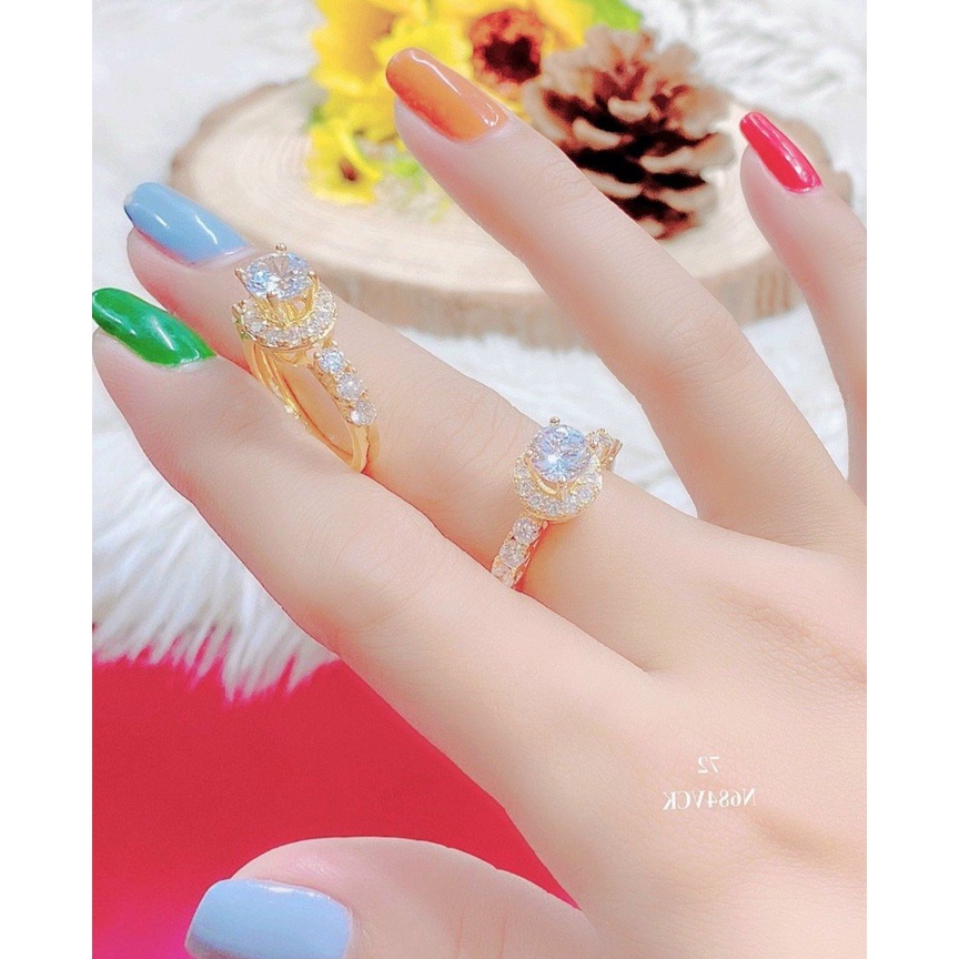 Nhẫn Nữ Mạ Vàng 18k Đính Đá Tròn N684 - Mang đi chơi, đi tiệc đều đẹp- Tubi Cony - nhẫn nữ đẹp, nhẫn nữ thời trang