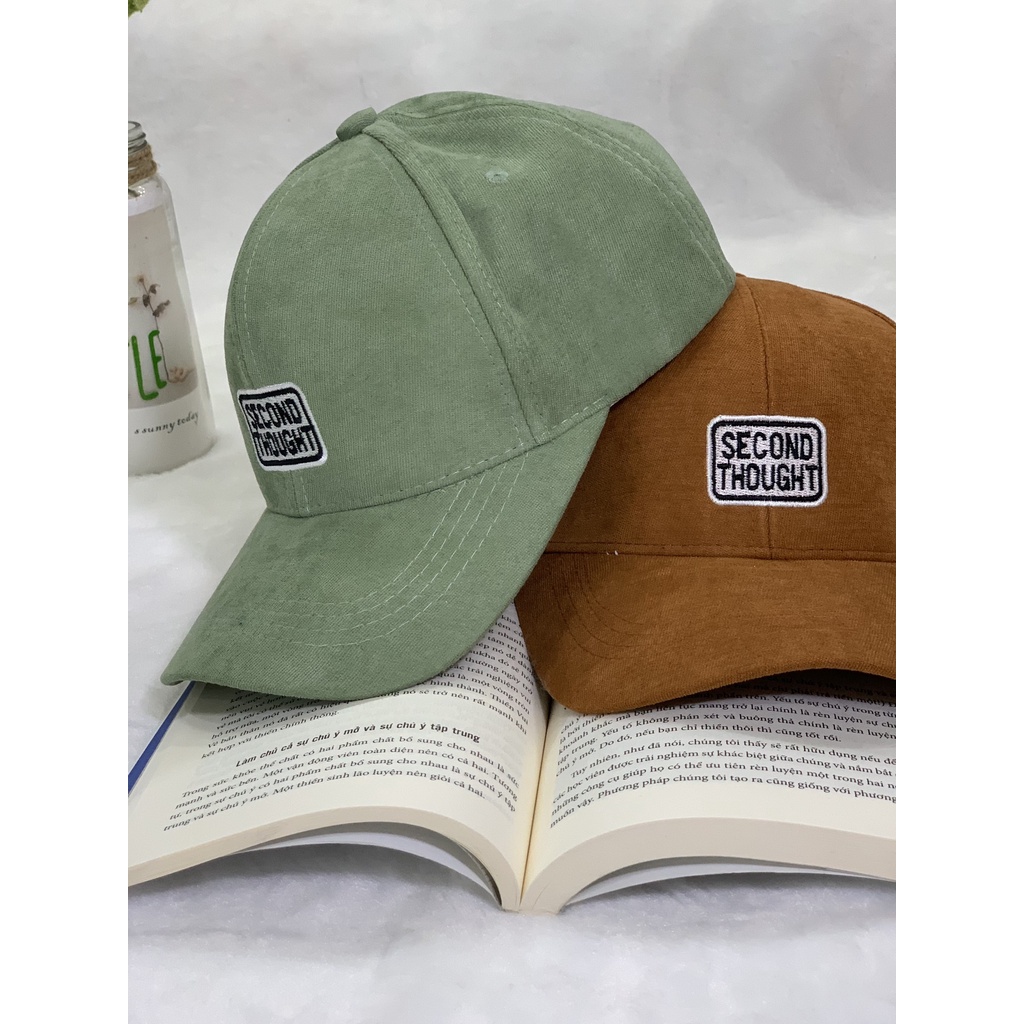 Mũ lưỡi trai nam nữ thêu chữ second though form unisex MS001 phong cách Ulzzang Thời trang PONIVA siêu hot