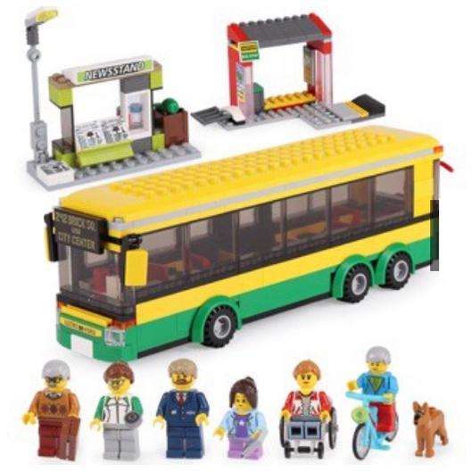 Đồ Chơi trẻ em lắp ráp xếp hình city TOWN 40021 Trạm Dừng Xe Bus có 377pcs