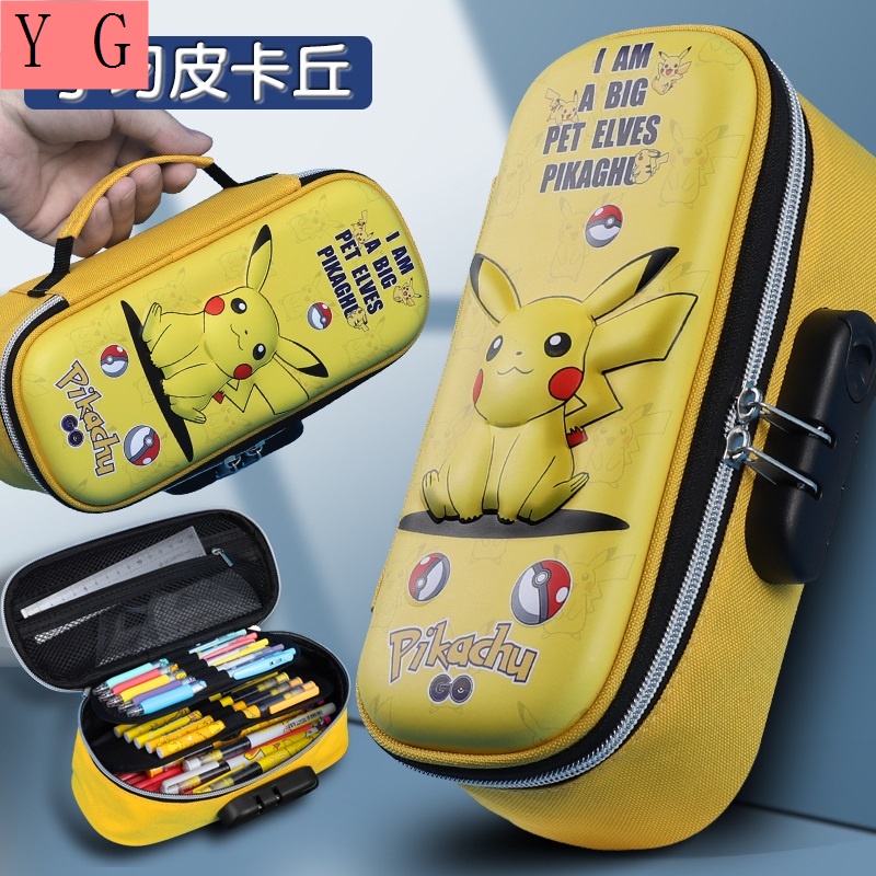 Hộp Đựng Bút In Hình Pikachu 3D Dễ Thương Có Khóa Mật Khẩu Cho Học Sinh