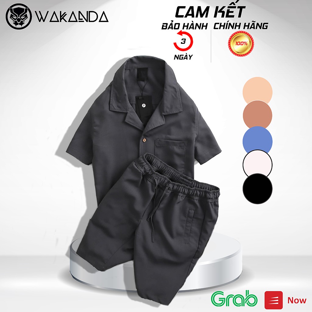 [FREESHIP] Bộ đũi nam thời trang, Set đũi thái cổ bẻ tay ngắn cao cấp Wakanda | WebRaoVat - webraovat.net.vn