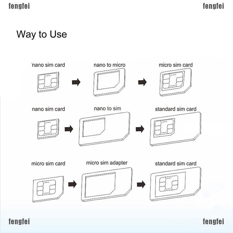 Cáp Chuyển Đổi 3 Trong 1 Nano Micro Sim Cho Iphone 5 4s 4 Nokia Samsung
