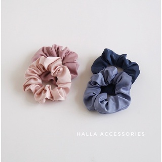 [Set 2 chiếc] Dây tóc Scrunchies Vải lụa nhiều màu HALLA