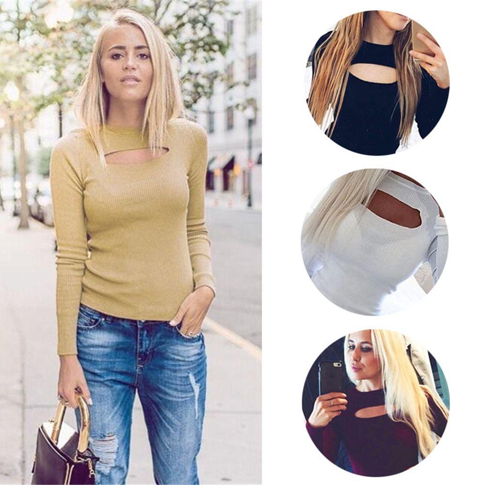 Áo Sweater Tay Dài Hở Vai Quyến Rũ Thời Trang Cho Nữ