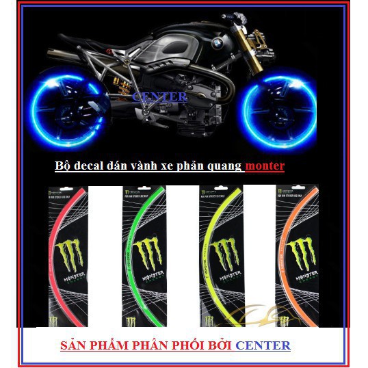 freeship 40k ] [ Hàng chất lượng cao ] Decal phản quang dán vành xe Monter Full 2 bánh xe Ct8  D MS_