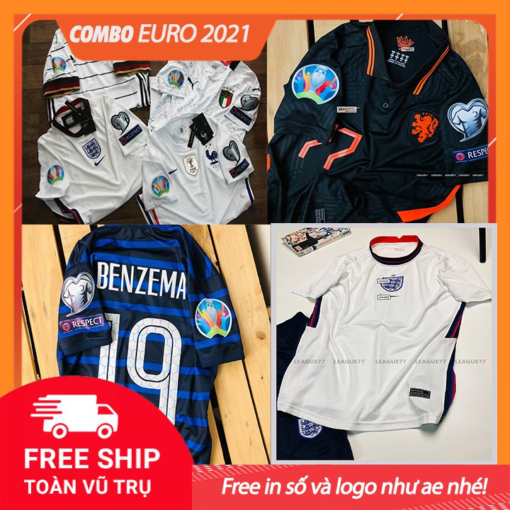 Combo free in logo và số Áo đấu Euro 2021