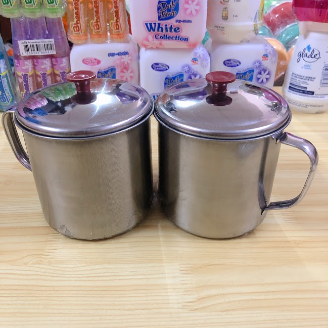 LY UỐNG NƯỚC INOX CÓ NẮP 10 cm