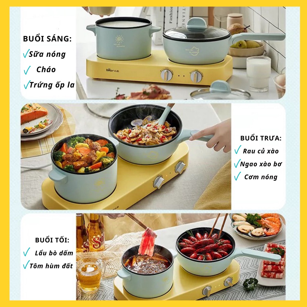 [SẴN] Bộ Bếp Điện Kèm Nồi Và Chảo Bear DRG-E12J1 [CMART_GIA DỤNG TIỆN ÍCH]