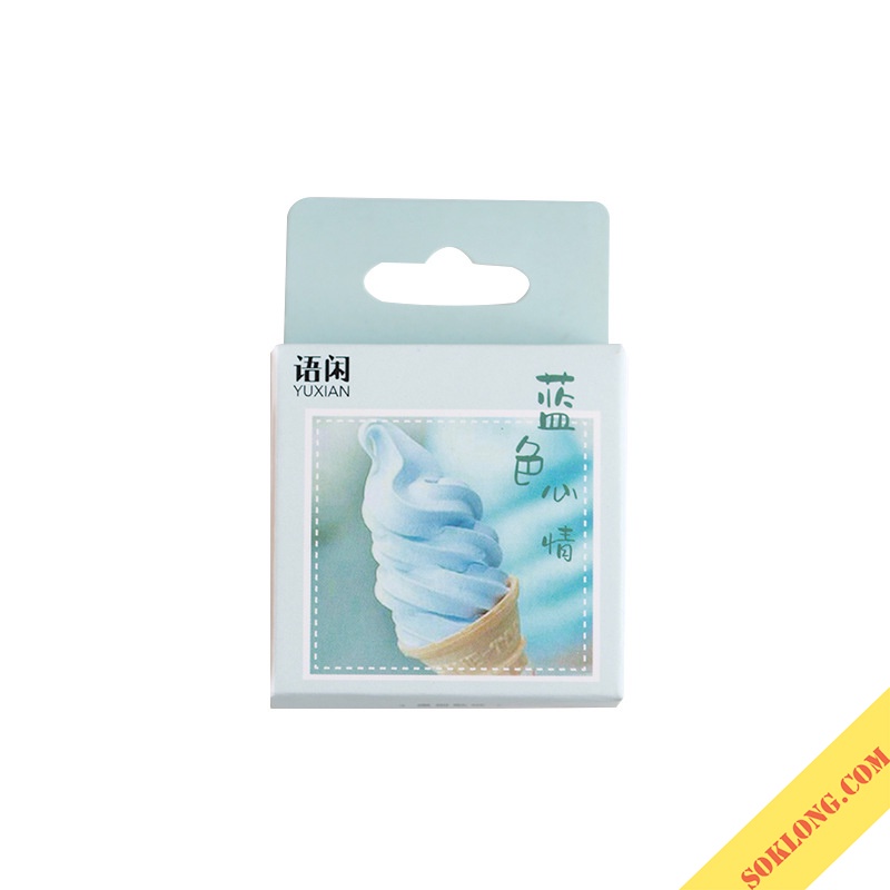 Bộ 50 sticker đồ vật dễ thương, nhãn dán cute hình hộp sữa, cây xanh STI11