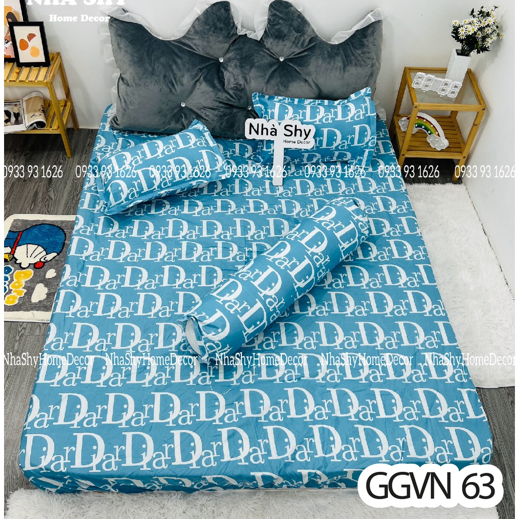 Bộ Ga Giuờng Cotton Poly 3 Món Chất Cotton Poly Hàng Việt Nam Sản Xuất - Set Ga + 2 Vỏ Gối Nằm
