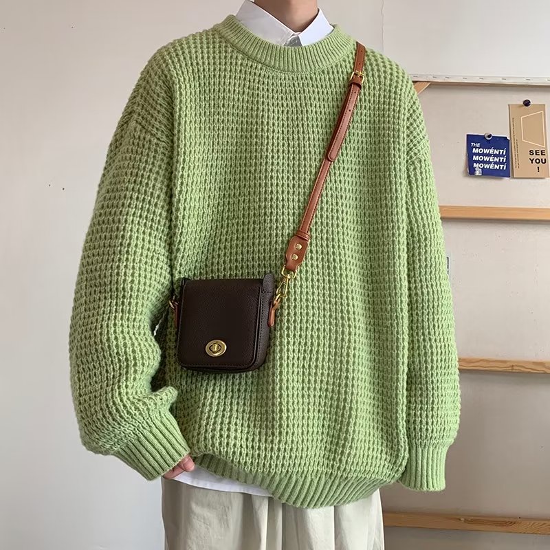 Áo Sweater nam Màu Trơn Cổ Tròn Dáng Rộng Thời Trang Hàn Quốc Dành Cho Nam áo sweater nữ form rộng Áo len nữ form rộng
