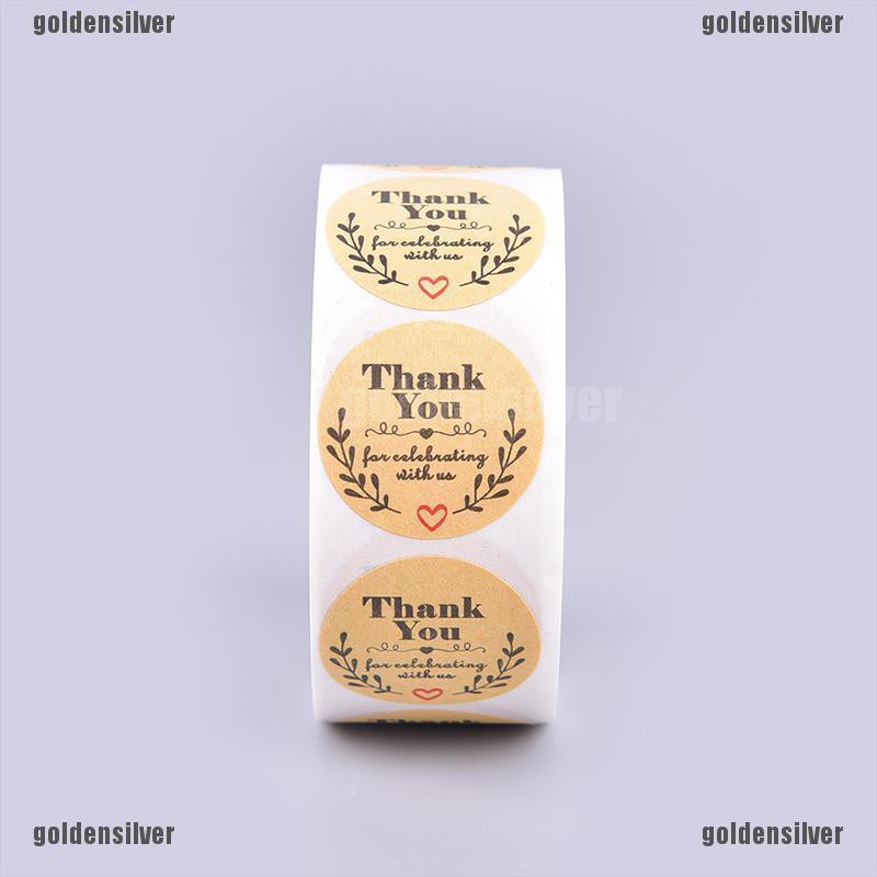 Cuộn 500 Hình Dán Chữ Thank You Độc Đáo Dùng Trang Trí Thủ Công