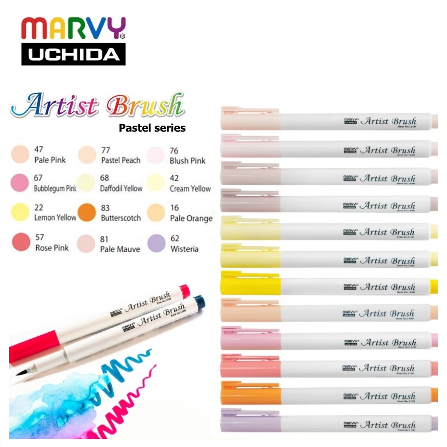 P1(0-35) Bút Marvy Artist Brush 1100 Calligraphy, Lettering