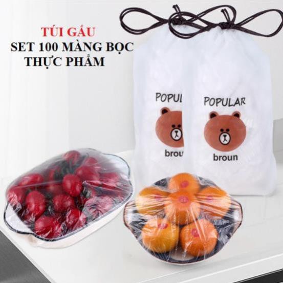 SET COMBO 100 TÚI MÀNG BỌC THỰC PHẨM CÓ CHUN CO GIÃN TÁI SỬ DỤNG NHIỀU LẦN