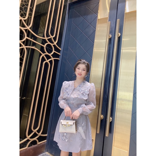 Áo Sơ Mi organza Đính Kết Cao Cấp ,Mặc Đi Làm Hay Đi Chơi Đều Sang Và Xinh ạ