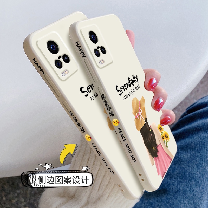 Ốp Điện Thoại Silicon Mềm Hình Nhân Vật Hoạt Hình Có Dây Đeo Cho vivo V23E 5G V21 5G V20 V20PRO V20SE