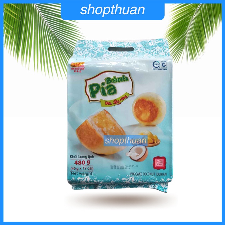 Bánh pía Dừa Sầu Riêng 480g ( 12 cái ) - Tân Huê Viên - Bánh pía mini