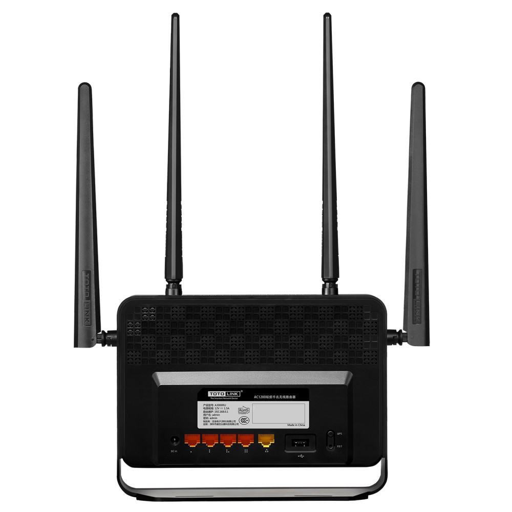 TOTOLINK A3000RU - Router Wi-Fi băng tần kép Gigabit Chuẩn AC 1200Mbps Cục phát wifi - Hãng phân phối chính thức