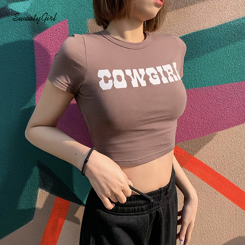 Áo thun ngắn tay in chữ phong cách trẻ trung thời trang cho nữ