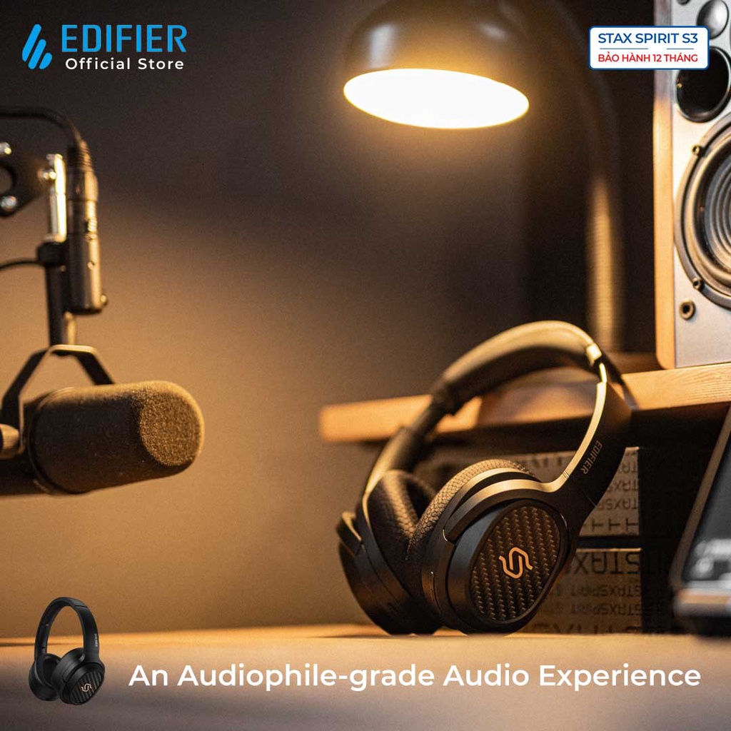 Tai nghe Bluetooth 5.2 EDIFIER S3 STAX SPIRIT Chụp tai Planar Magnetic Snapdragon Sound Hires Audio Hàng chính hãng