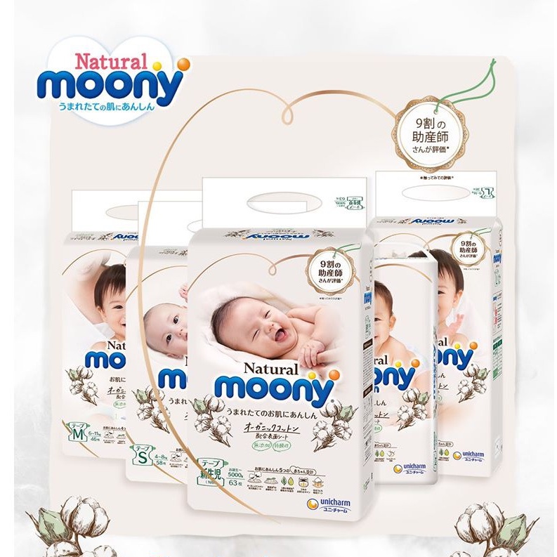 Bỉm nội địa Moony trắng natural NB63/S58/M48/L36/XL32 – có bán sỉ