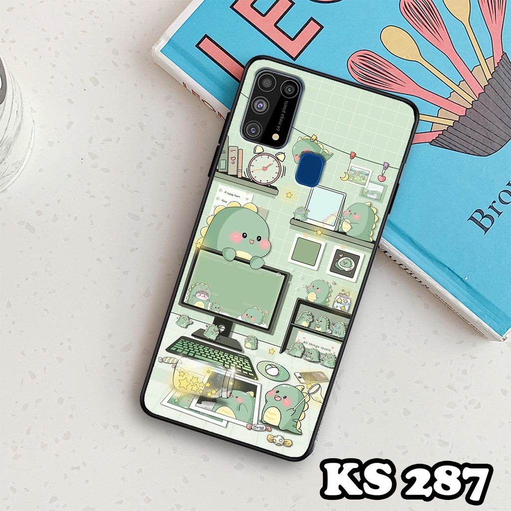 Ốp lưng Samsung M30 - Samsung M30s - Samsung M31 - Ốp in hình khủng long DinoCute - Lưng nhám viền TPU
