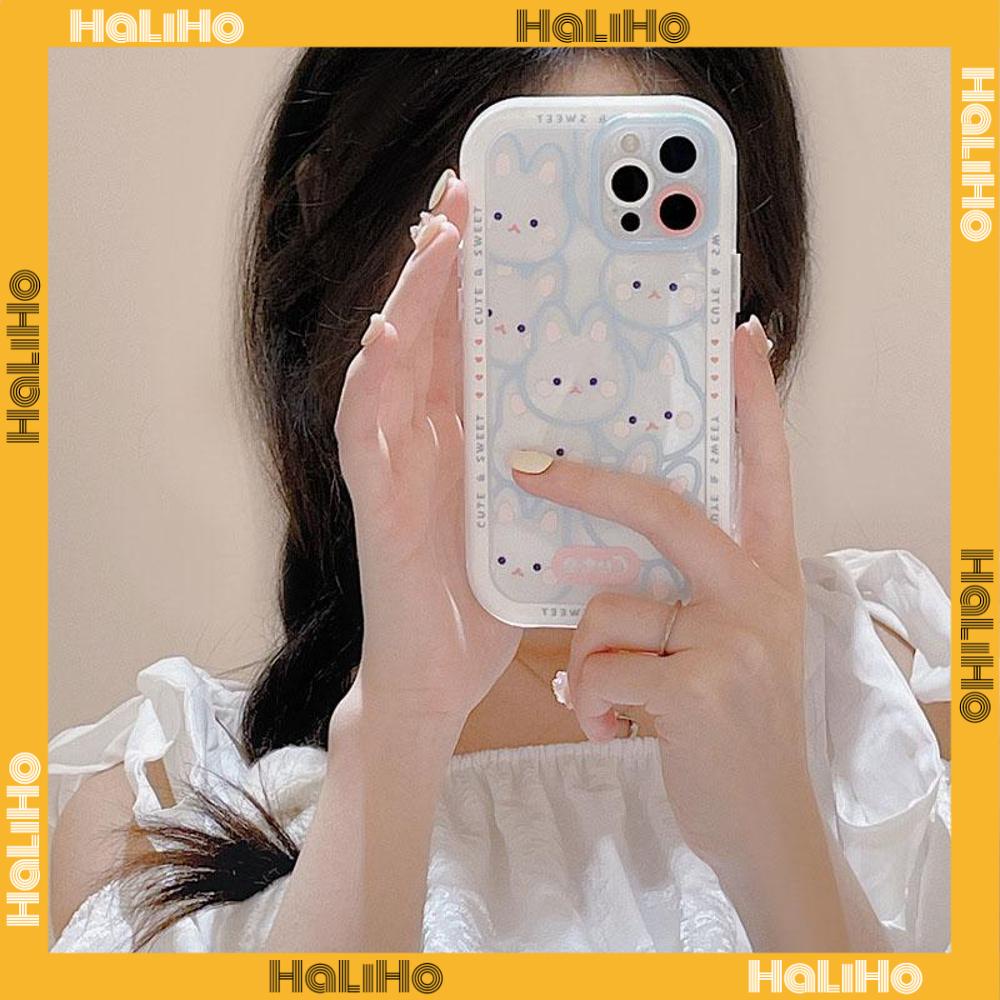 iPhone Case Silicone Soft Case Clear Case Airbag Shockproof Protection Camera Frosted Cartoon Rabbit Cute Compatible For iPhone 11 Pro Max 13 Pro Max 12 Pro Max 7Plus xr XS Max