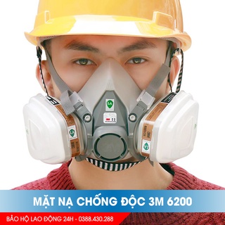 Mặt nạ chống độc 3m 6200 phun sơn, pu, thuốc trừ sâu, bụi mịn, hóa chất