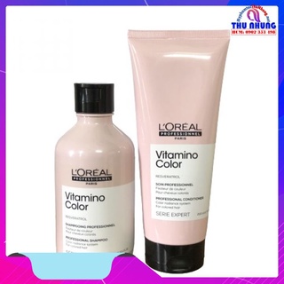 [LOREAL CHÍNH HÃNG] BỘ DẦU GỘI XẢ L'OREAL VITAMINO COLOR RESVERATROL 2021 GIỮ MÀU TÓC NHUỘM 300ML+200ML