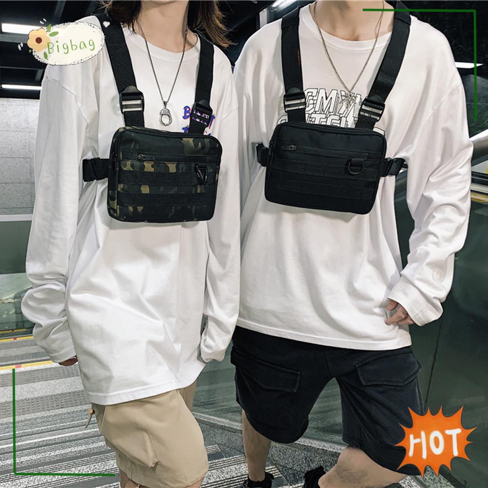 Túi đeo ngực vải oxford phong cách hip hop đường phố cá tính cho nam nữ