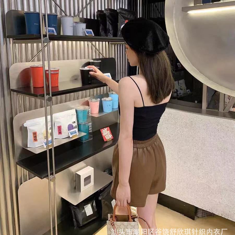 Áo 2 dây nữ thun gân tăm Sexy có mút ngực co giãn, Áo 2 dây siêu co dãn ôm sát cơ thể mix đồ - O2D07
