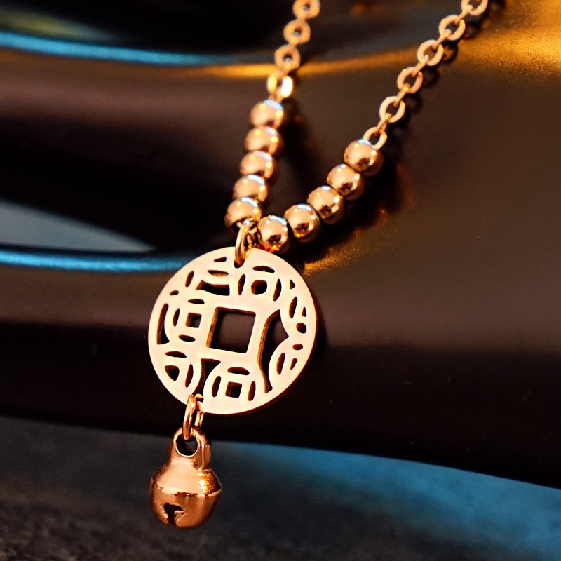 Dây chuyền vòng cổ nữ titan đồng tiền X4-309-2 - CAM KẾT KHÔNG GỈ, KHÔNG BAY MÀU - BẢO HÀNH 12 THÁNG