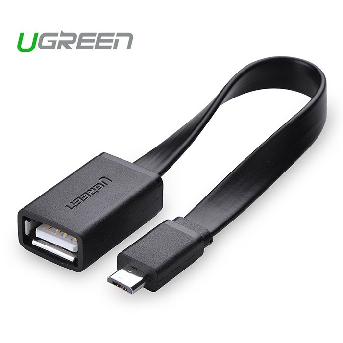 Cáp Micro USB OTG dây dẹt cho điện thoại, kết nối usb, chuột, bàn phím hãng Ugreen