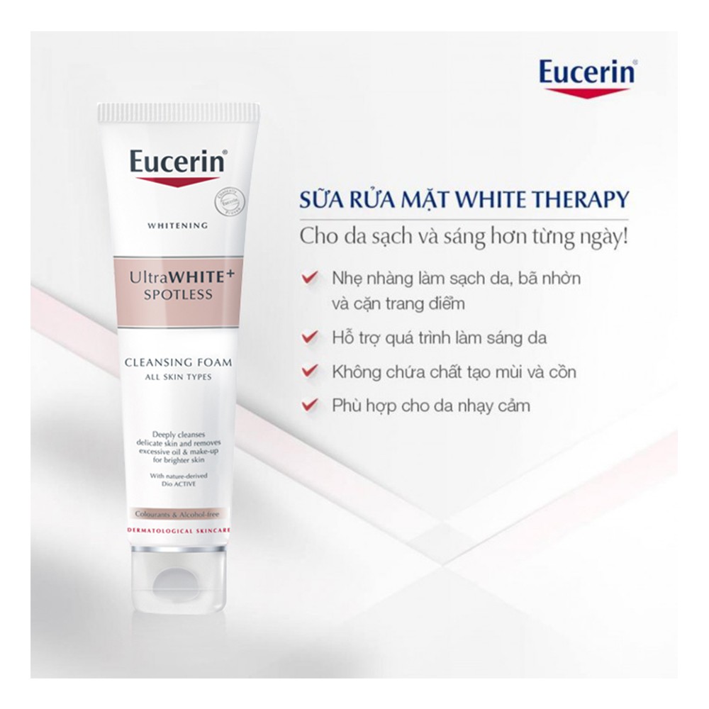 Sữa Rửa Mặt Eucerin Ultra White+ Spotless Cleansing Foam Làm Trắng Da 150g