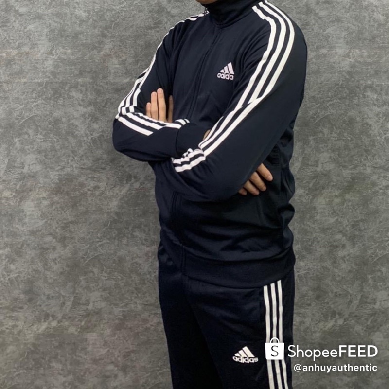 [100% HÀNG CHÍNH HÃNG] Set thể thao nam Adidas chất poly Xanh Navy - GK9658