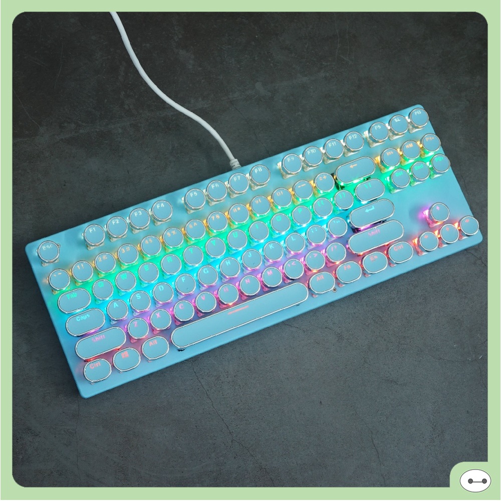 [Mã SKAMSALE03 giảm 10% đơn 200k] BÀN PHÍM CƠ GAMING TKL HJK G50 87 NÚT TRÒN LED RAINBOW