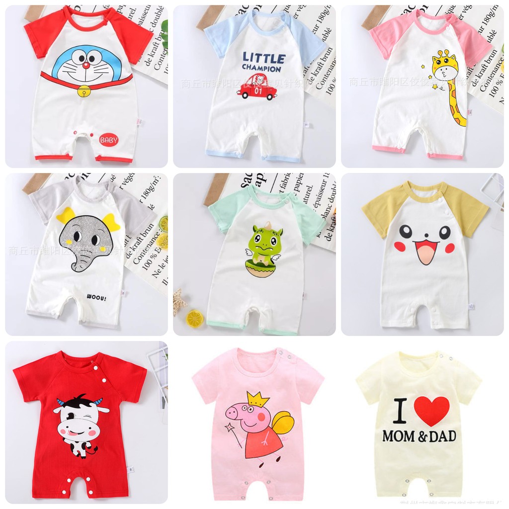 Bodysuit Đùi Quảng Châu Cho Bé Trai Và Bé Gái / Áo Liền Quần Sơ Sinh Mùa Hè