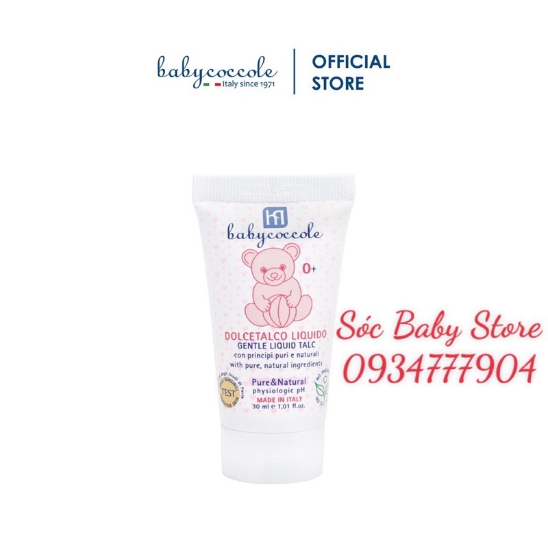 Phấn rôm nước với tinh bột bắp Babycoccole 0M+ 30ml