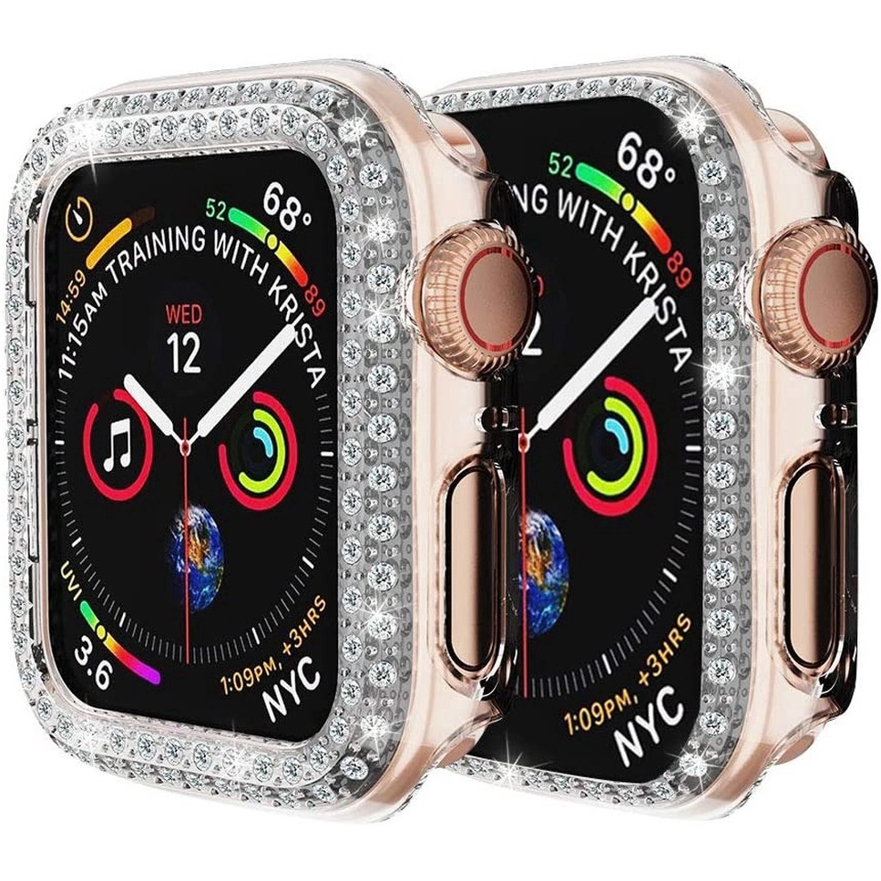 Ốp Lưng Lấp Lánh Sang Trọng Cho Apple Watch Series 7 6 SE 5 4 3 2 1 iWatch 45mm 41mm 44mm 42mm 40mm 38mm